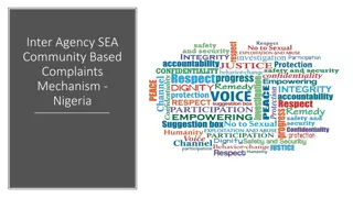 Inter-Agency SEA Community Based Complaints Mechanism in Nigeria