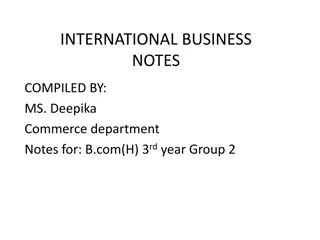 International Financial Environment and Foreign Exchange Markets