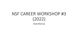 Guidelines for NSF CAREER Proposal Process