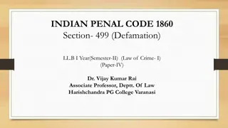 Defamation Laws in Indian Penal Code 1860 Section 499