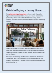 Guide To Buying A Luxury Home