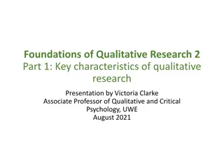 Exploring Key Characteristics of Qualitative Research in Psychology