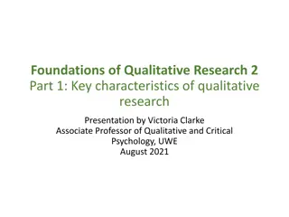 Key Characteristics of Qualitative Research in Psychology