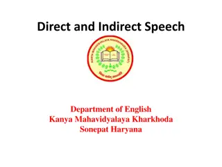 Direct and Indirect Speech in English