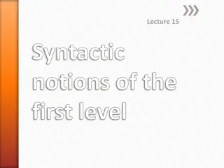Syntactic Notions of the First Level in Linguistics