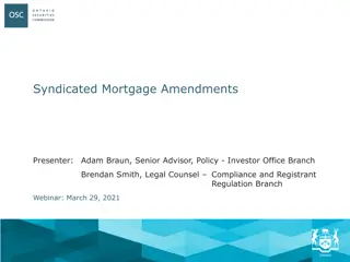 Syndicated Mortgage Investments: Key Information and Regulations