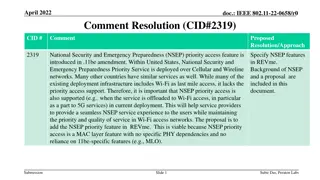 Proposal to Add National Security and Emergency Preparedness Priority Access Feature in IEEE 802.11be Amendment