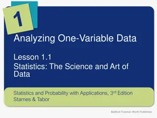 Understanding Statistics: The Science and Art of Data Analysis