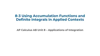 Accumulation Problems and Definite Integrals in Applied Calculus