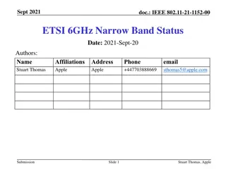 IEEE 802.11-21-1152-00 ETSI 6GHz Narrow Band Status Updates