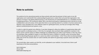 Insights on Global Governance and Multistakeholderism for Activists
