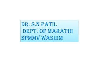 Dr. S.N. Patil - Department of Marathi at SPMMV Washim Presentation Slides
