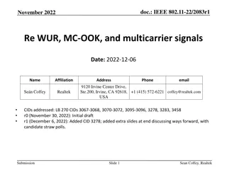 IEEE 802.11-22/2083r1 Wake-Up Radio (WUR) and MC-OOK Signals