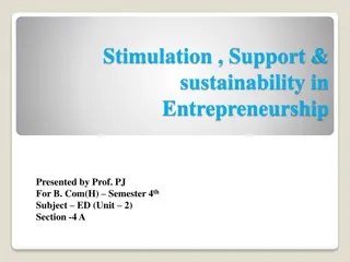 Strategies for Entrepreneurial Stimulation, Support, and Sustainability in Today's Business Landscape