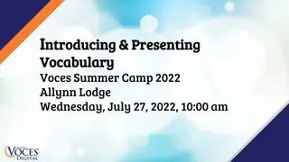 Vocabulary Presentation for Summer Camp 2022 at Allyn Lodge
