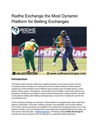 Radhe Exchange the Most Dynamic Platform for Betting Exchanges