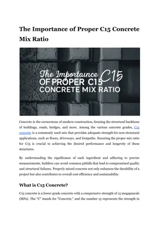 The Importance of Proper C15 Concrete Mix Ratio