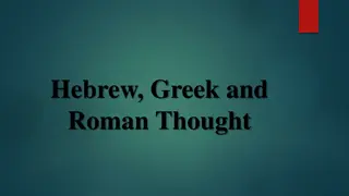 Hebrew, Greek, and Roman Thought: An Overview