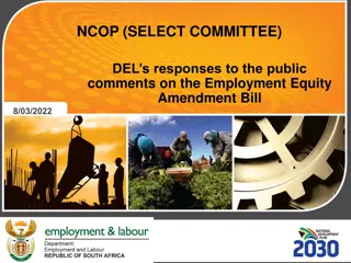 Overview of Employment Equity Amendment Bill Public Comments
