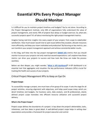 Essential KPIs Every Project Manager Should Monitor