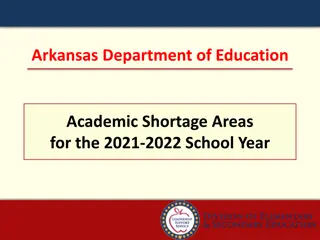 Academic Shortage Areas in Arkansas for 2021-2022 School Year