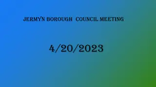 Jermyn Borough Council Meeting - April 20, 2023