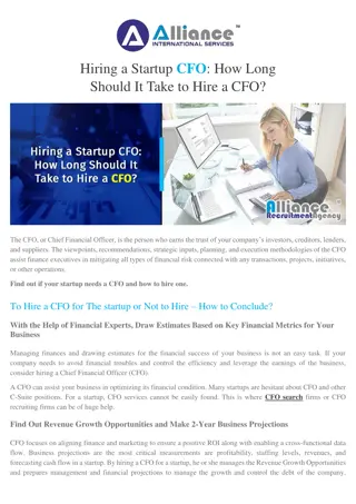 Hiring a Startup CFO How Long Should It Take to Hire a CFO