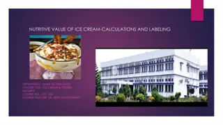 The Nutritive Value and Caloric Content of Ice Cream in Dairy Technology