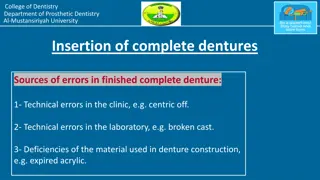 Common Errors in Complete Denture Insertion and Selective Grinding Techniques