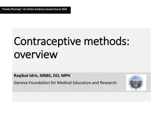 Family Planning and Contraceptive Methods: Overview and Benefits