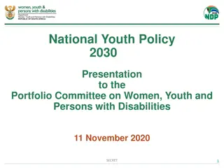 National Youth Policy 2030 Presentation to the Portfolio Committee