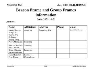 IEEE 802.11-21/1737r0 Beacon and Group Frames Information