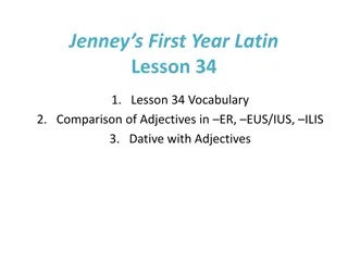 Latin Lesson 34 Vocabulary: Adjective Comparisons and Dative Constructions