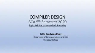 Left Recursion and Left Factoring in Compiler Design