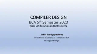 Understanding Left Recursion and Left Factoring in Compiler Design
