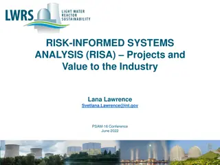 Risk-Informed Systems Analysis (RISA) Projects and Value to the Industry
