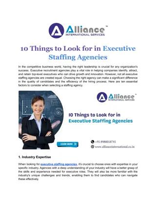 10 Things to Look for in Executive Staffing Agencies