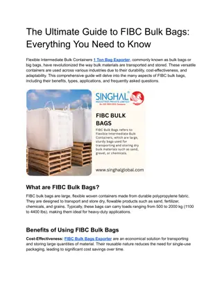 Reliable FIBC Bulk Bags Exporter for Your Business Needs