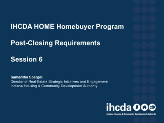 Homebuyer Program Post-Closing Requirements