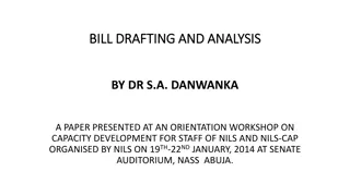 Legislative Drafting and Bill Analysis Workshop Overview