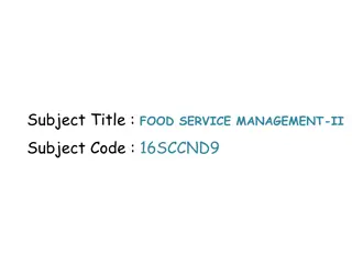 Efficient Food Service Management Strategies