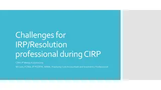 Challenges Faced by Insolvency Resolution Professionals during Corporate Insolvency Resolution Process