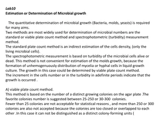 Methods for Determination of Microbial Growth