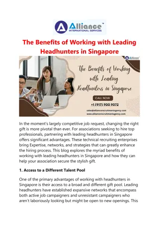 The Benefits of Working with Leading Headhunters in Singapore