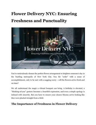 Flower Delivery NYC_ Ensuring Freshness and Punctuality