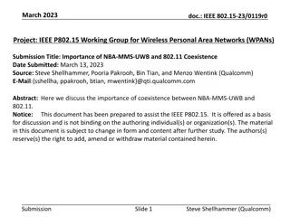 Importance of NBA-MMS-UWB and 802.11 Coexistence in Wireless Personal Area Networks