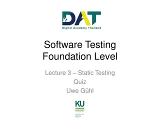 Software Testing Foundation Level - Static Testing Quiz by Uwe G. hl