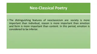 Neo-Classical Poetry: Features and Characteristics
