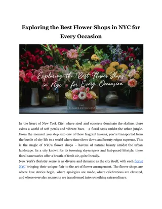 Exploring the Best Flower Shops in NYC for Every Occasion