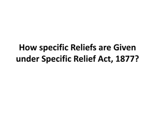 Specific Reliefs under the Specific Relief Act, 1877